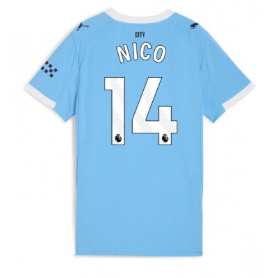 Fotballdrakt Dame Manchester City Nico Gonzalez #14 Hjemmedrakt 2025-26 Kortermet Fotballdrakt Dame Manchester City Nico Gonzalez #14 Hjemmedrakt 2025-26 Kortermet